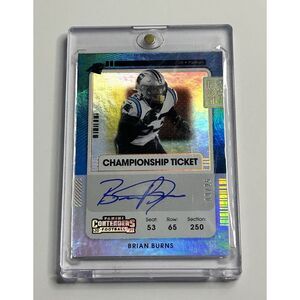 BRIAN BURNS AUTO 09/25 2023 PANINI CONTENDERS CHAMPIONSHIP TICKET STUB PANTHERS